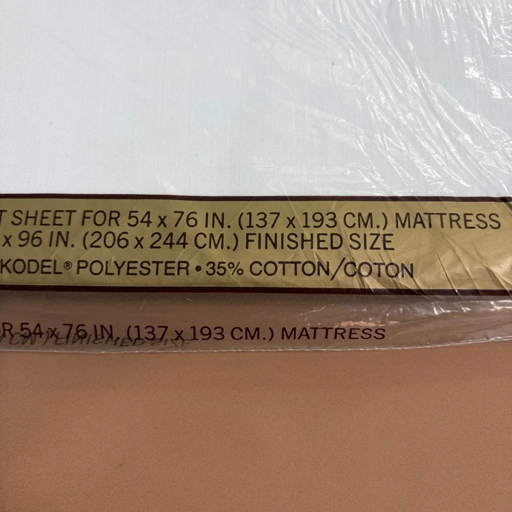 Springmaid Wondercale White Double Flat Sheet No-Iron Percale 81x96 NOS